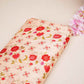Peach Pink Floral Print Chinon Fabric NF-27570