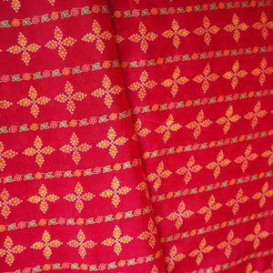 Magenta Abstract Print Chinon Fabric NF-27571
