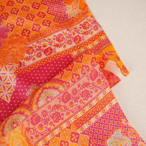 Multicolour Traditional Print Chinon Fabric NF-27574