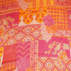 Multicolour Traditional Print Chinon Fabric NF-27574