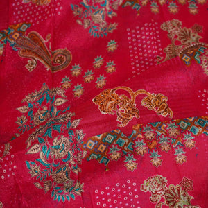 Magenta Pink Paisley Floral Print Chinon Fabric NF-27575
