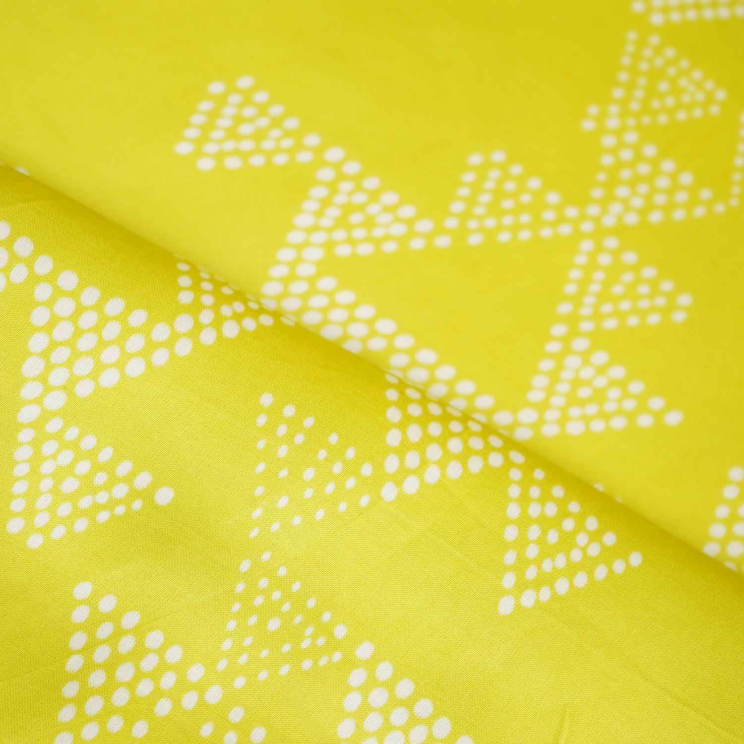 Parrot Green Tropical Print Modal Satin Fabric SF-27579