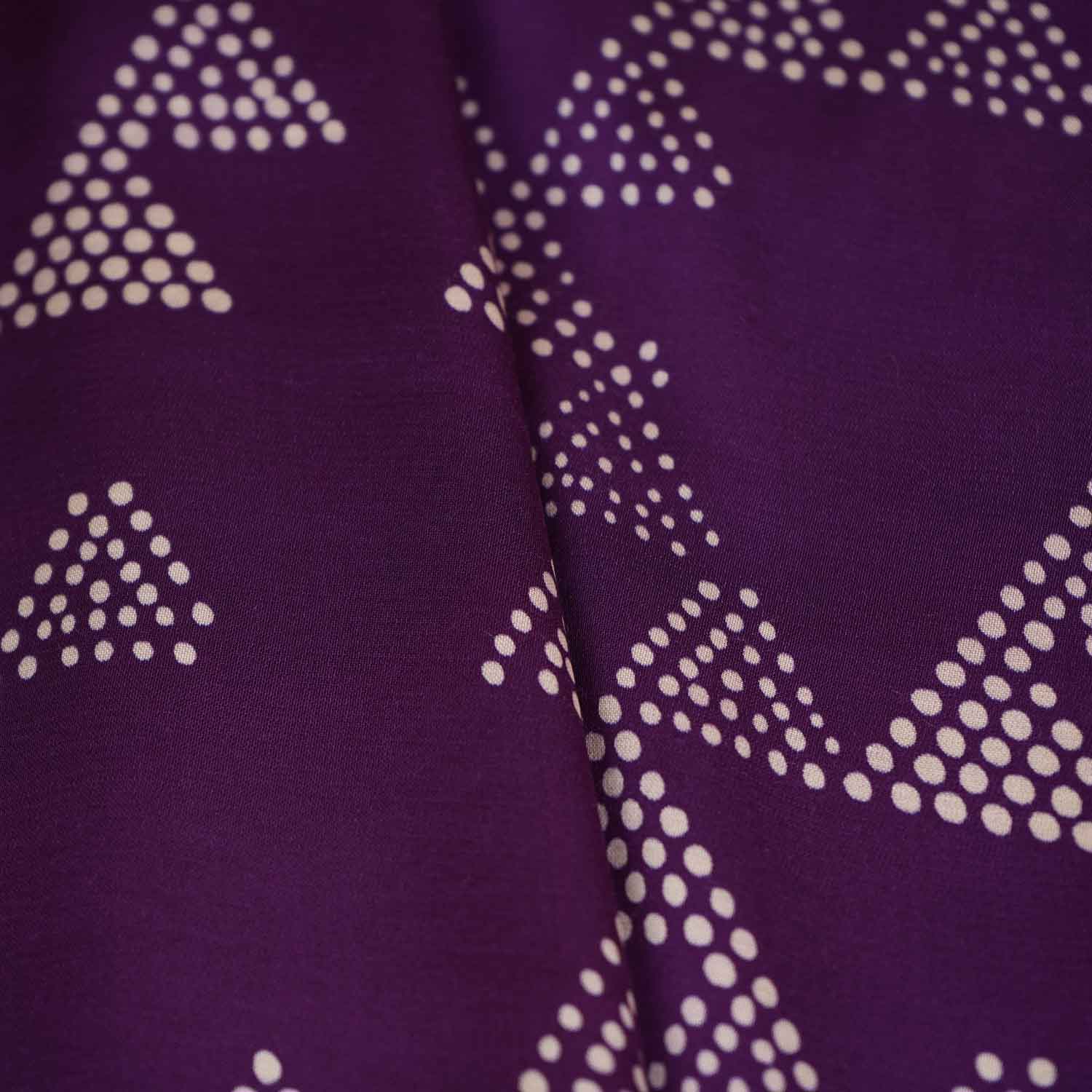 Purple Tropical Print Modal Satin Fabric SF-27583
