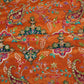 Mustard Yellow With Multicolour Floral Zari Embroidery Crepe Fabric VPC-27793