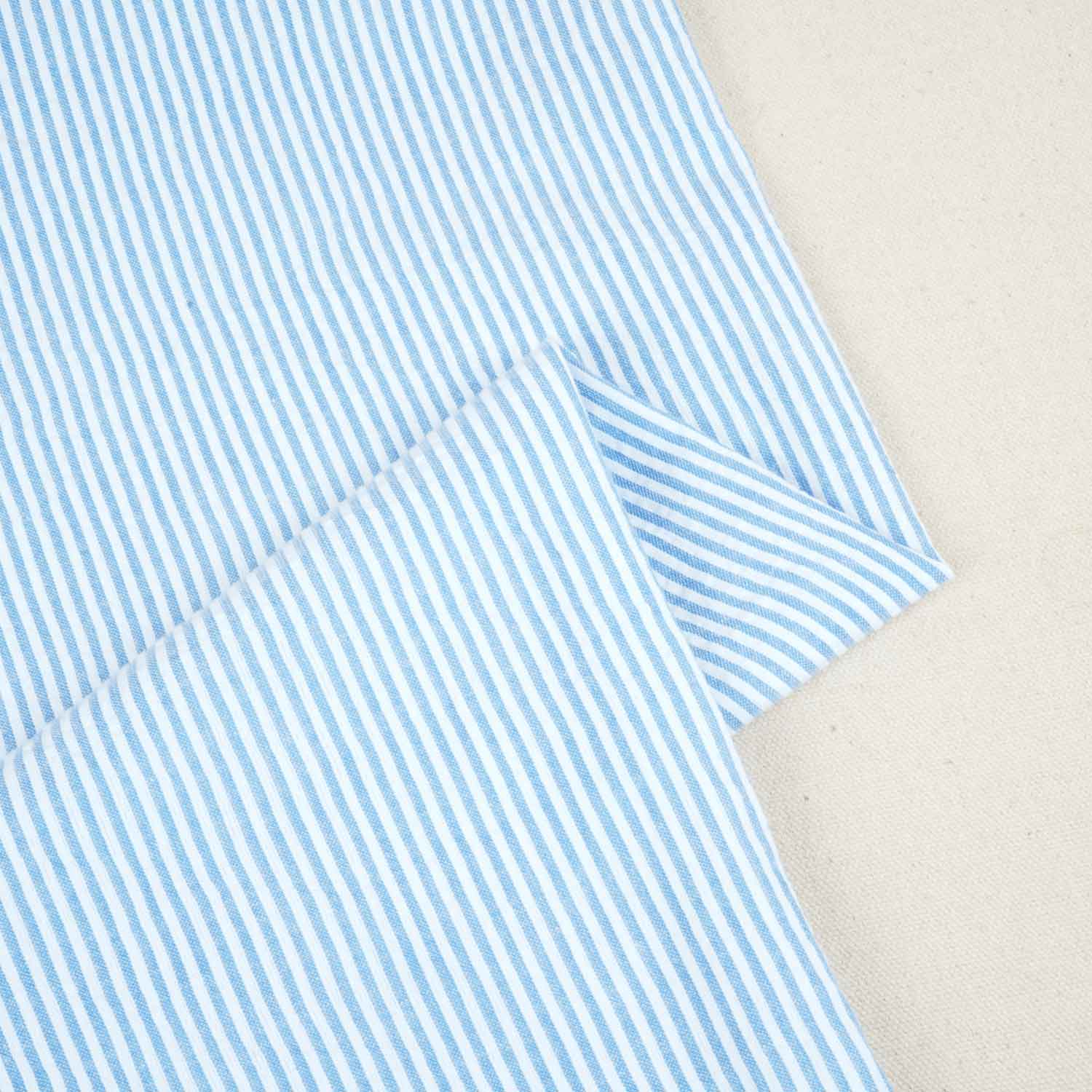 Blue Stripe Seer Sucker Cotton Fabric LSF-27794