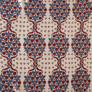 Beige Ajrakh Print Mashru Silk Fabric IA-27803