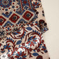 Beige Ajrakh Print Mashru Silk Fabric IA-27804