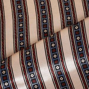 Beige Ajrakh Print Mashru Silk Fabric IA-27805