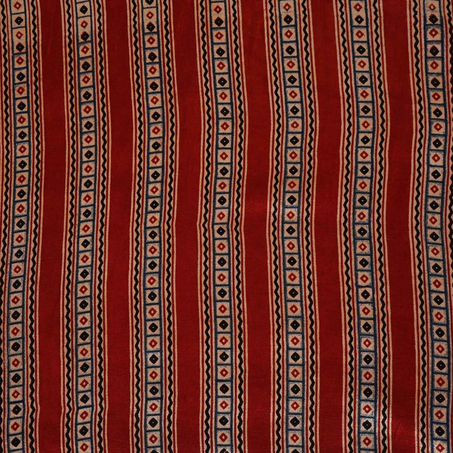 Red Ajrakh Print Mashru Silk Fabric IA-27812