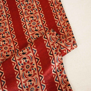 Red Ajrakh Print Mashru Silk Fabric IA-27815