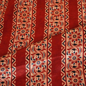 Red Ajrakh Print Mashru Silk Fabric IA-27815