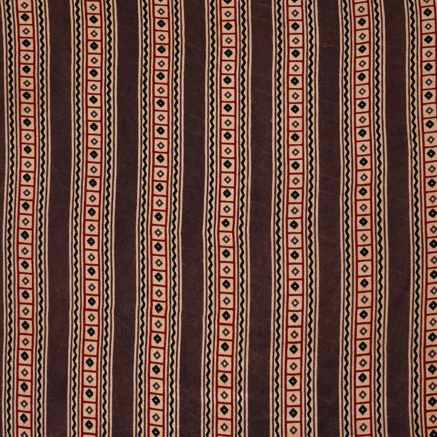 Brown Ajrakh Print Mashru Silk Fabric IA-27820
