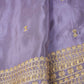 Lavender Zari Embroidery Tissue Fabric SC-27825