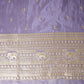 Lavender Zari Embroidery Tissue Fabric SC-27825