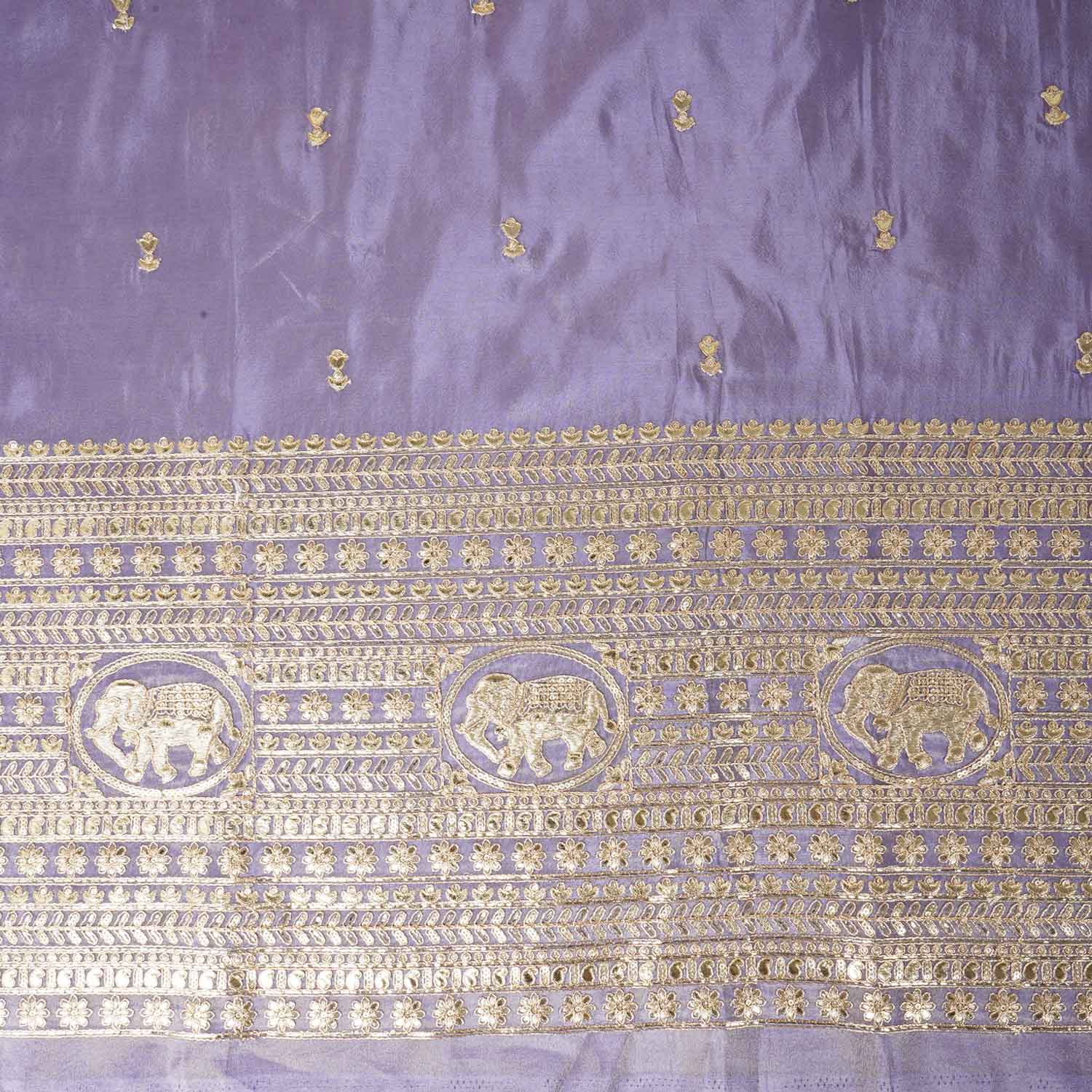 Lavender Zari Embroidery Tissue Fabric SC-27825
