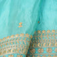 Blue Zari Embroidery Tissue Fabric SC-27827