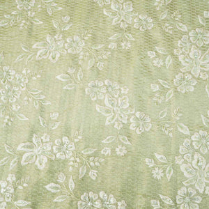 Green Floral Embroidery Tissue Fabric SC-27833