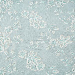 Blue Floral Zari Embroidery Tissue Fabric SC-27834