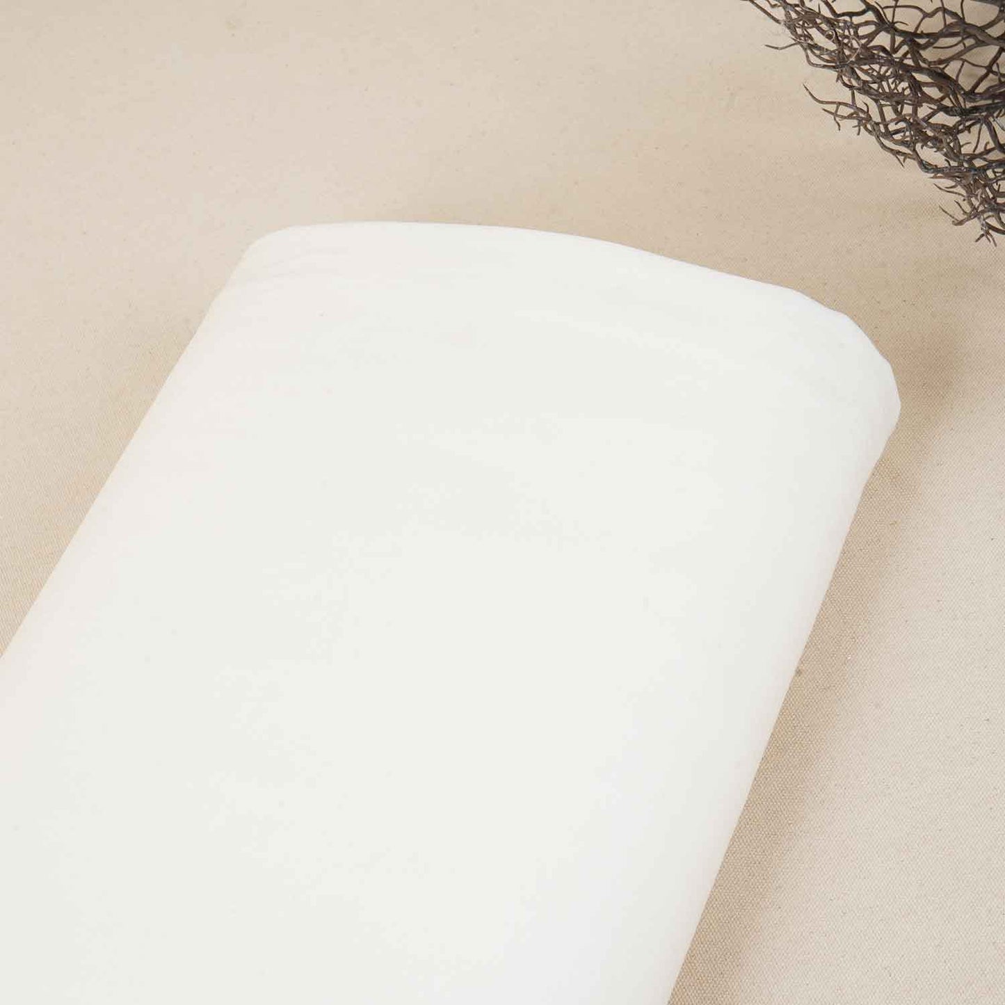 Off White Solid Pure Crepe Fabric NS-27839
