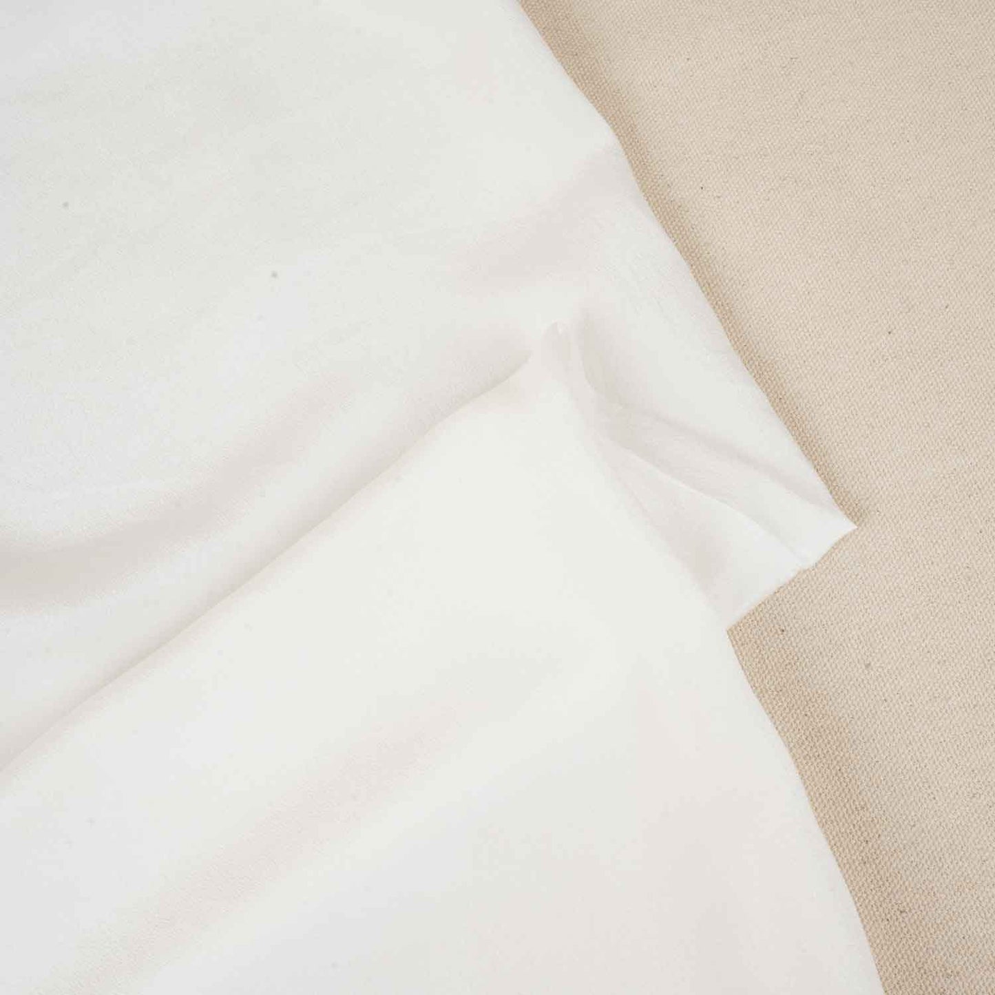 Off White Solid Pure Crepe Fabric NS-27839