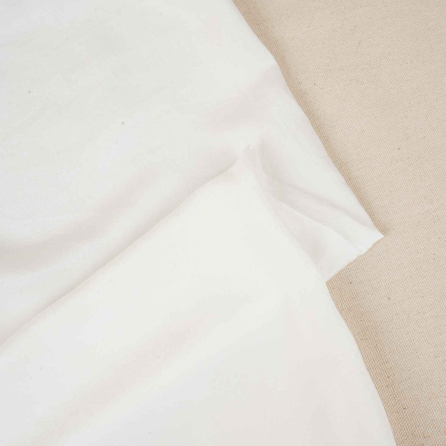 Off White Solid Pure Crepe Fabric NS-27839