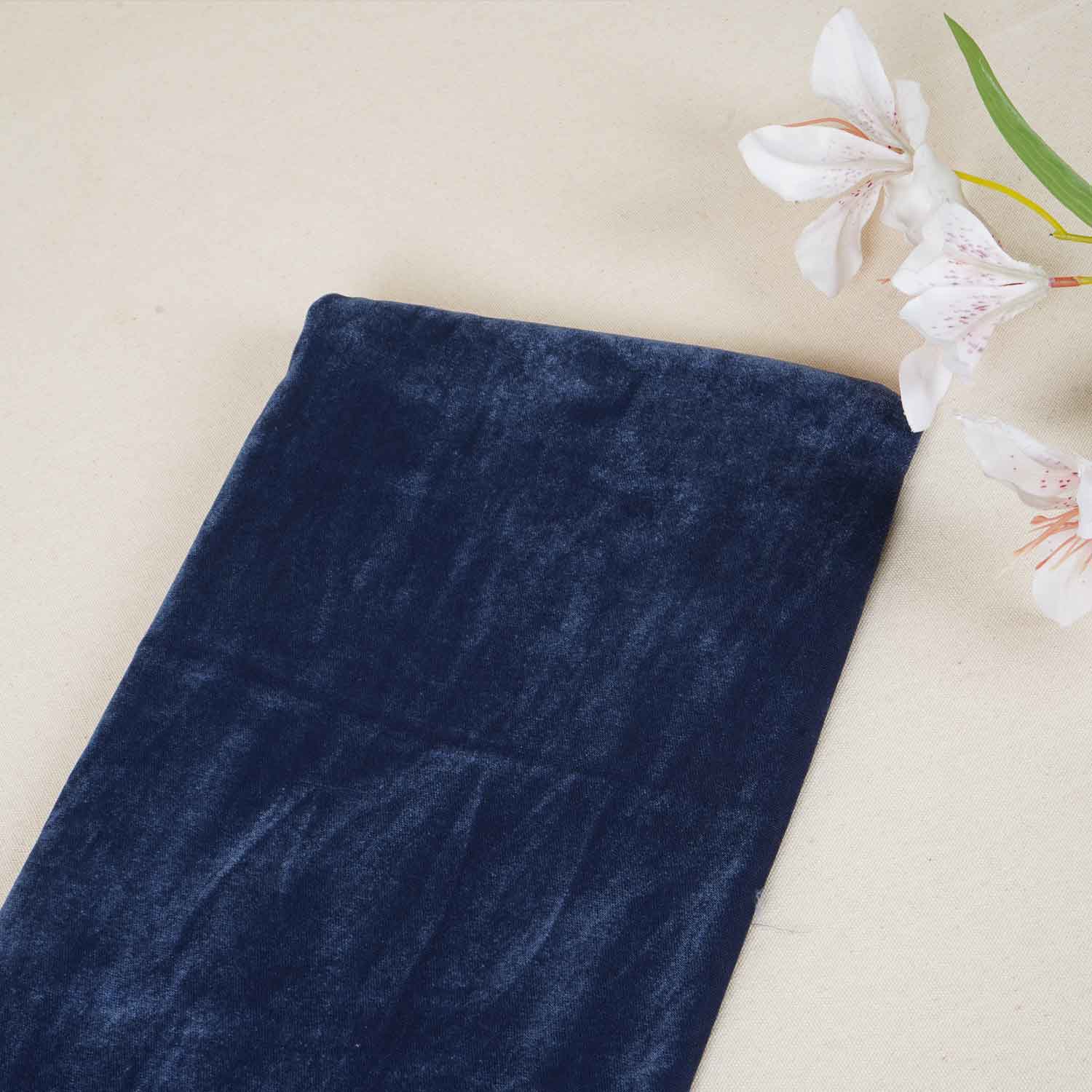 Sea Blue Solid Micro Velvet 9000 MSMR-27859 - TradeUNO