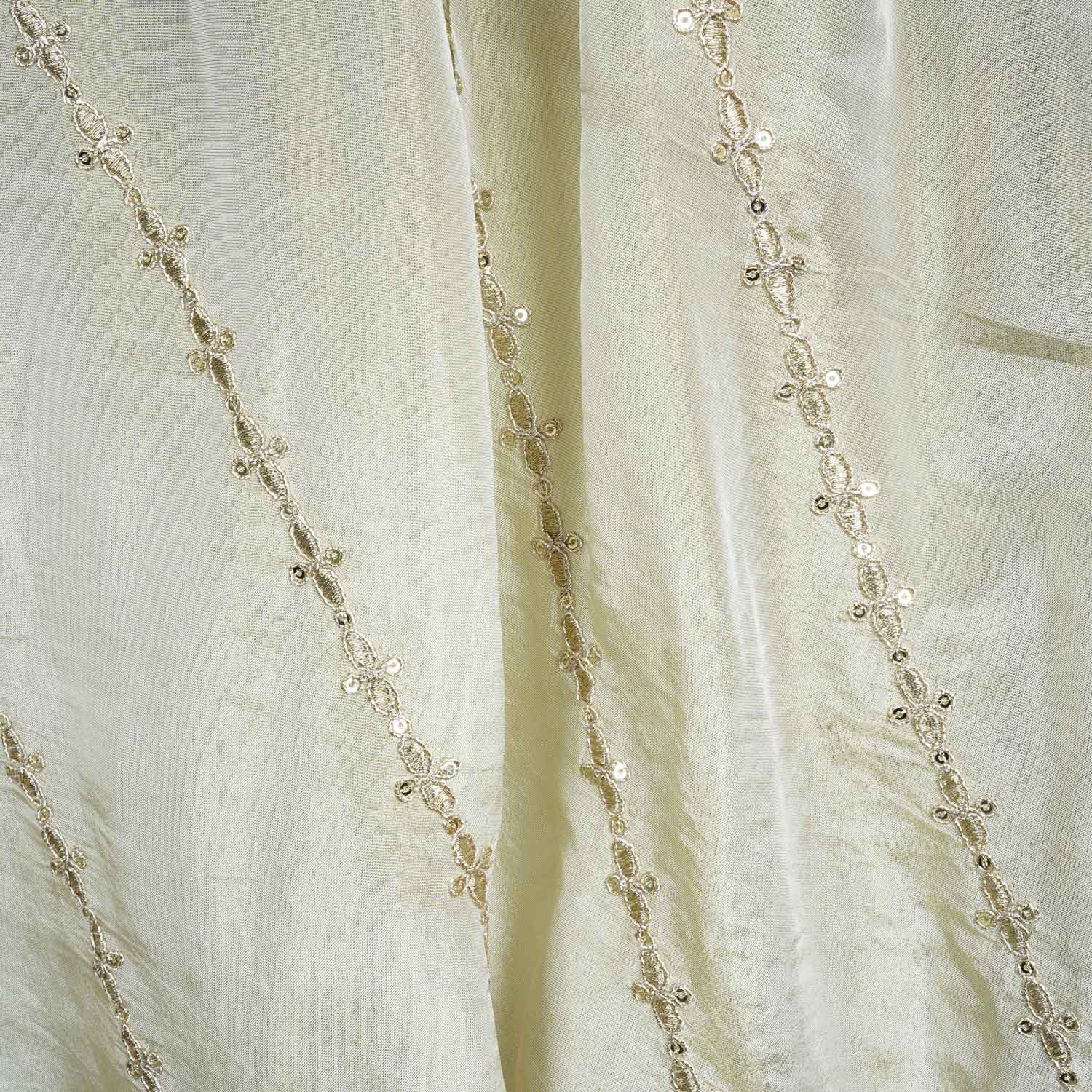 Golden Dyeable Zari Embroidery Tissue Dupatta SC-27872