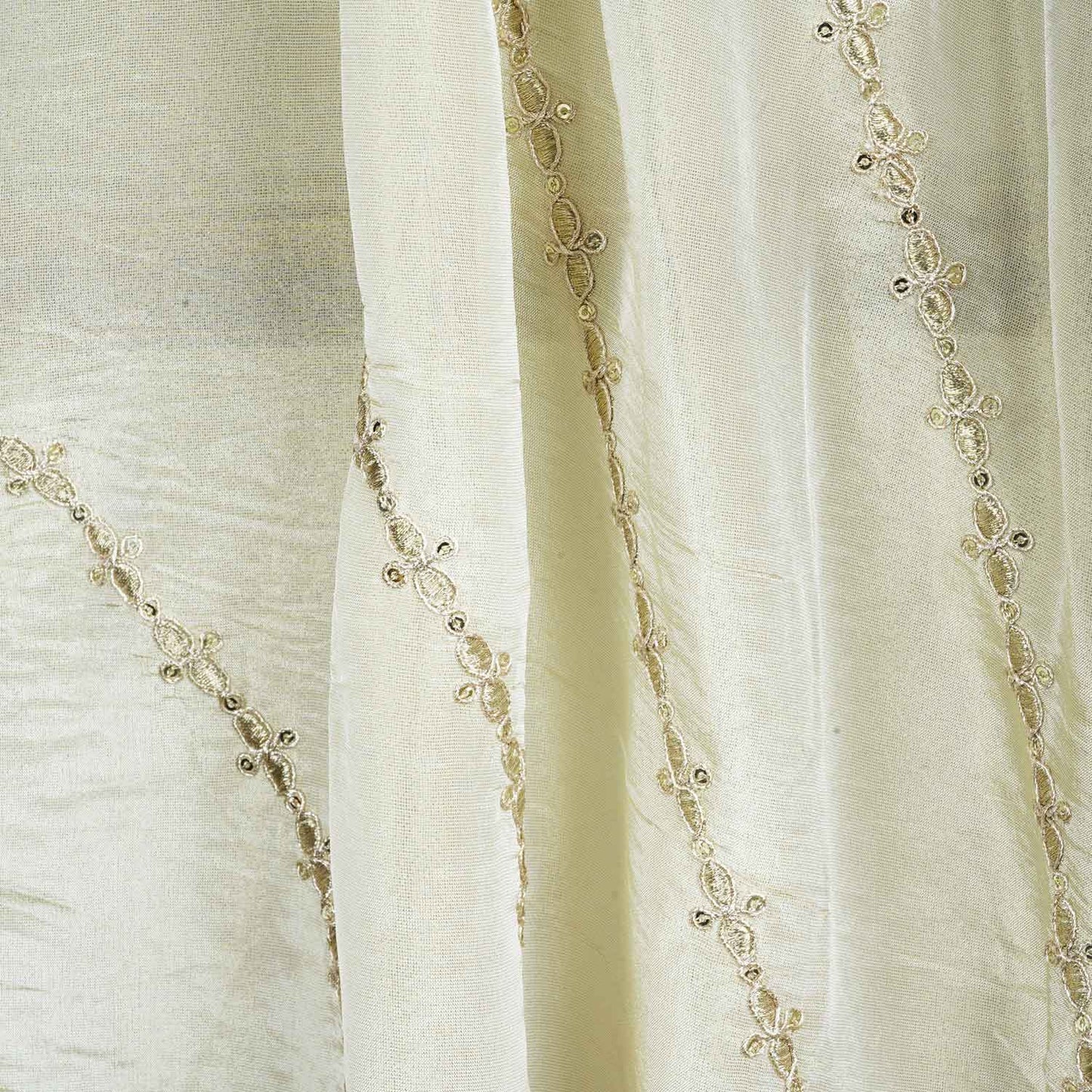 Golden Dyeable Zari Embroidery Tissue Dupatta SC-27873