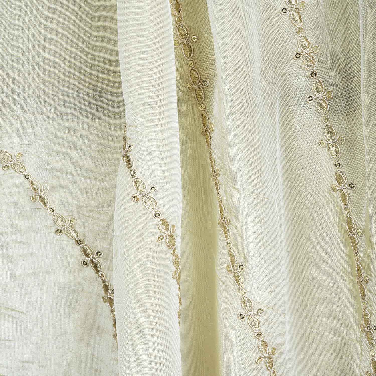 Golden Dyeable Zari Embroidery Tissue Dupatta SC-27873