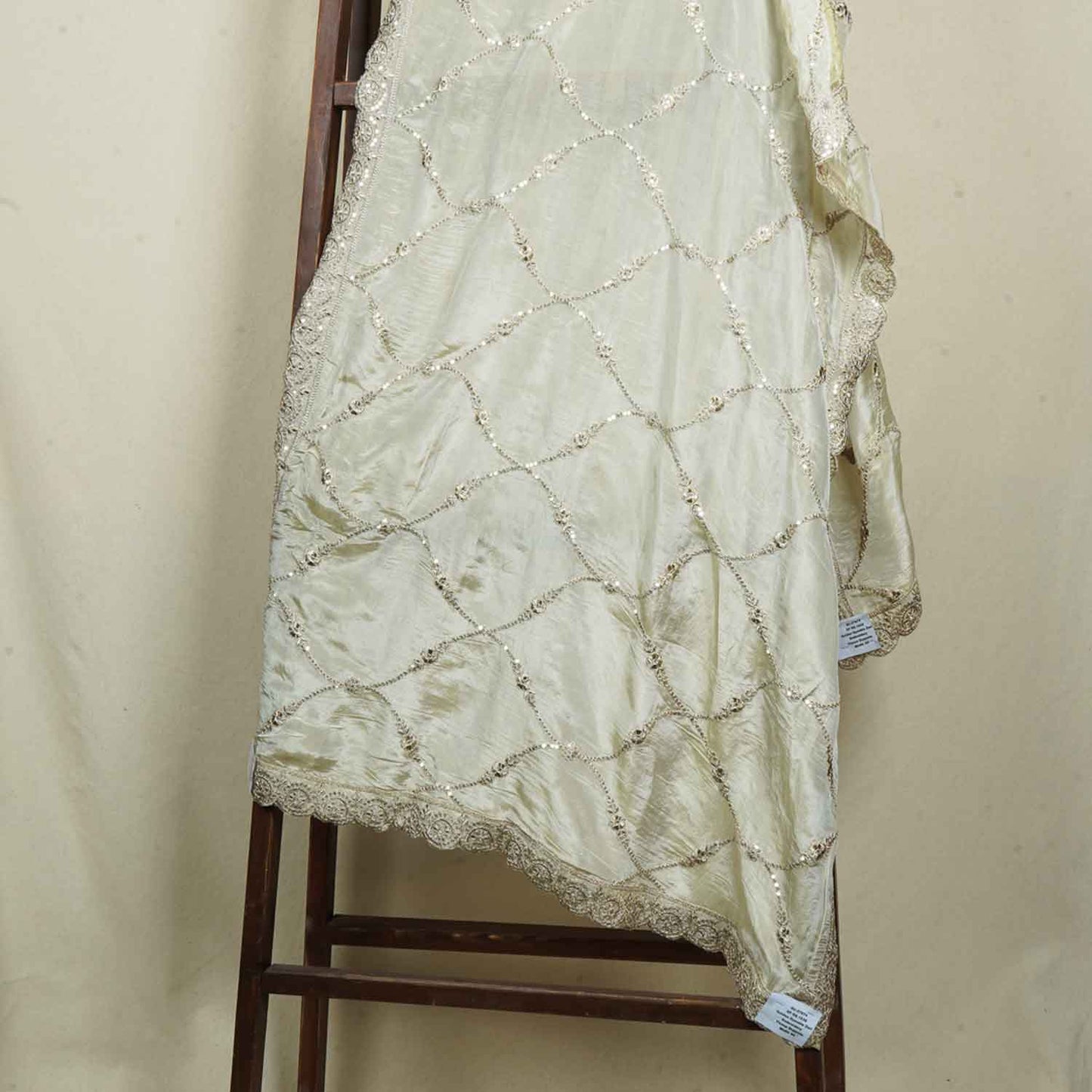 Golden Dyeable Zari Embroidery Tissue Dupatta SC-27874