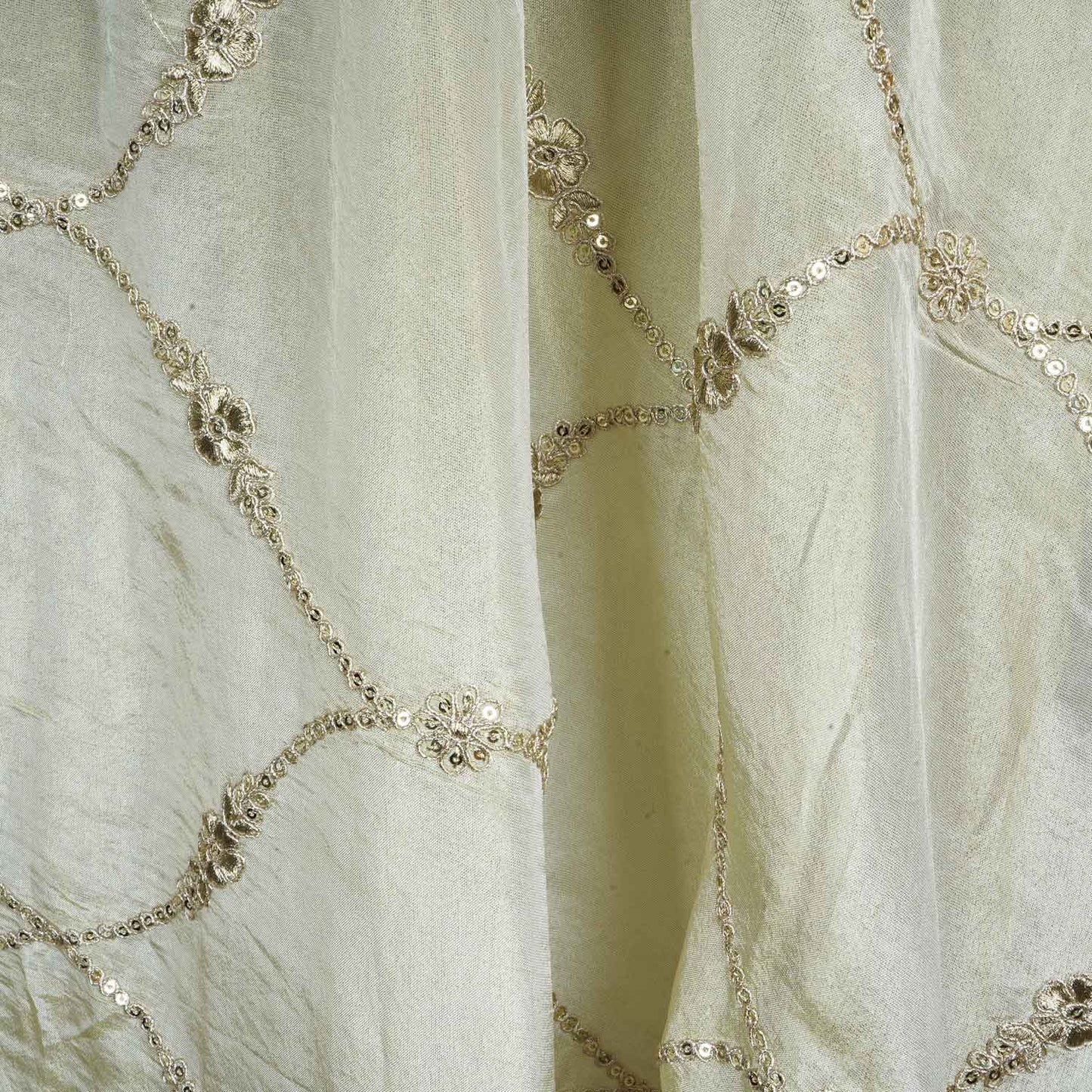 Golden Dyeable Zari Embroidery Tissue Dupatta SC-27874