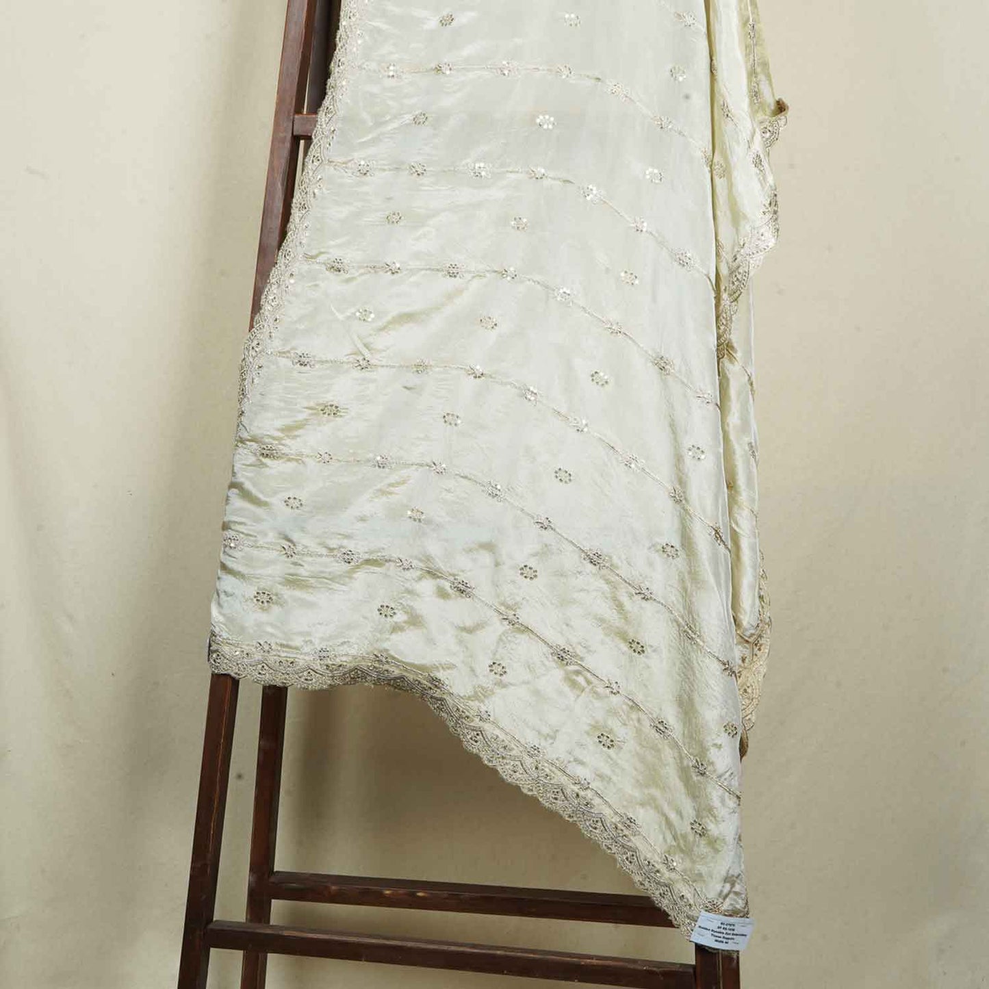 Golden Dyeable Zari Embroidery Tissue Dupatta SC-27875