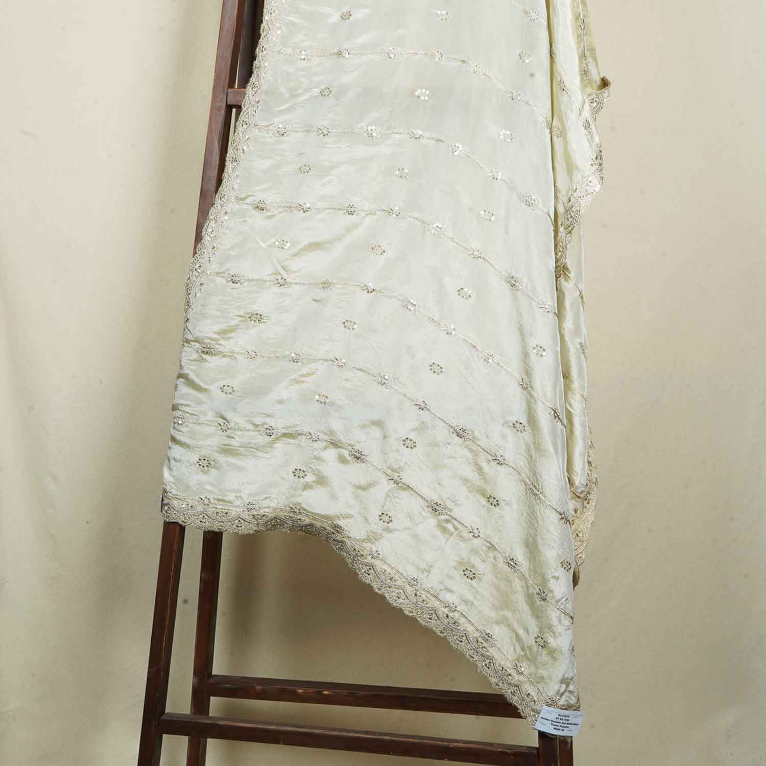 Golden Dyeable Zari Embroidery Tissue Dupatta SC-27875
