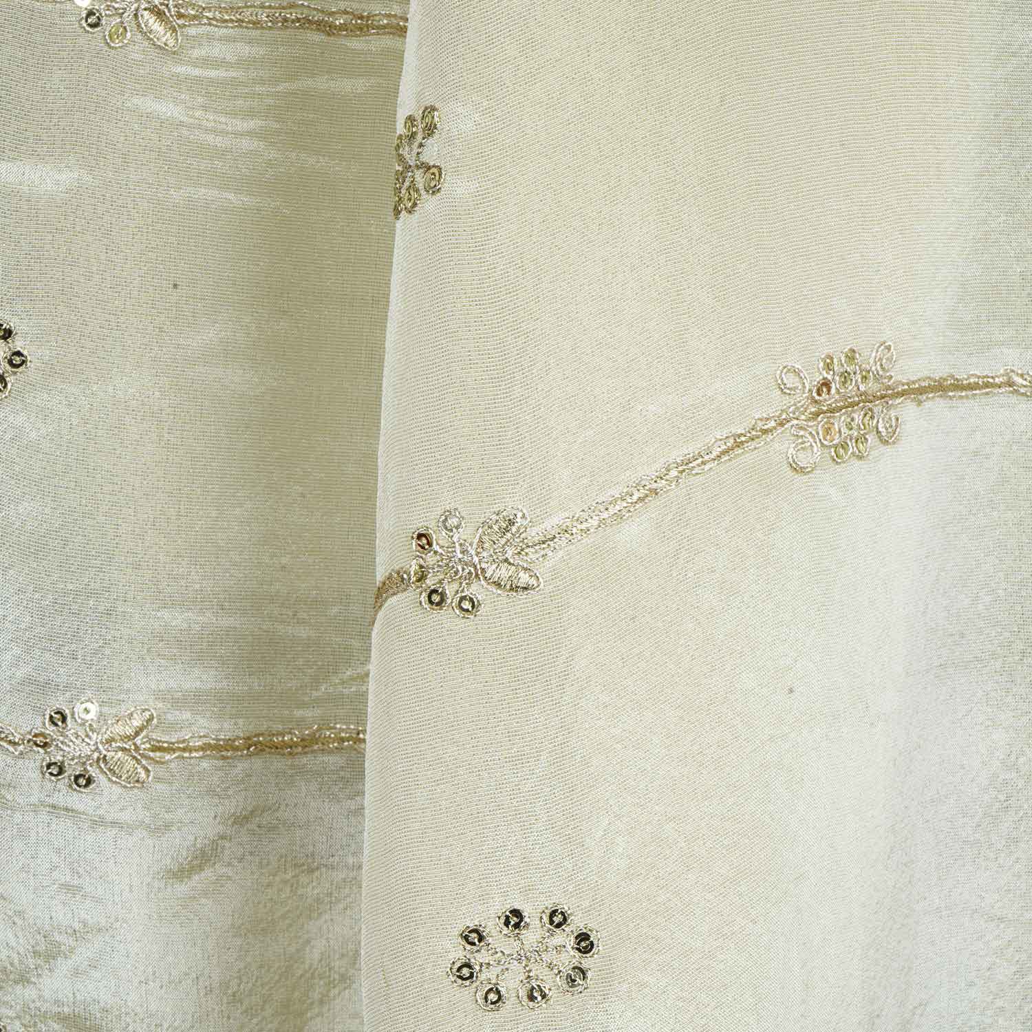 Golden Dyeable Zari Embroidery Tissue Dupatta SC-27875