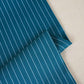 Teal Blue Stripe Yarn Dyed Poplin Fabric LSF-27876