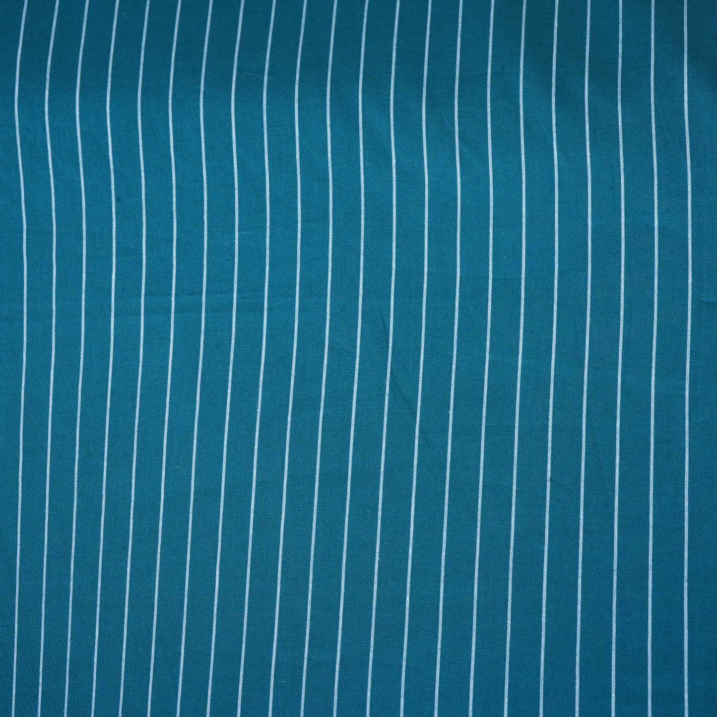 Teal Blue Stripe Yarn Dyed Poplin Fabric LSF-27876