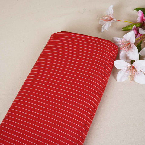 Red Stripe Yarn Dyed Poplin Fabric LSF-27878