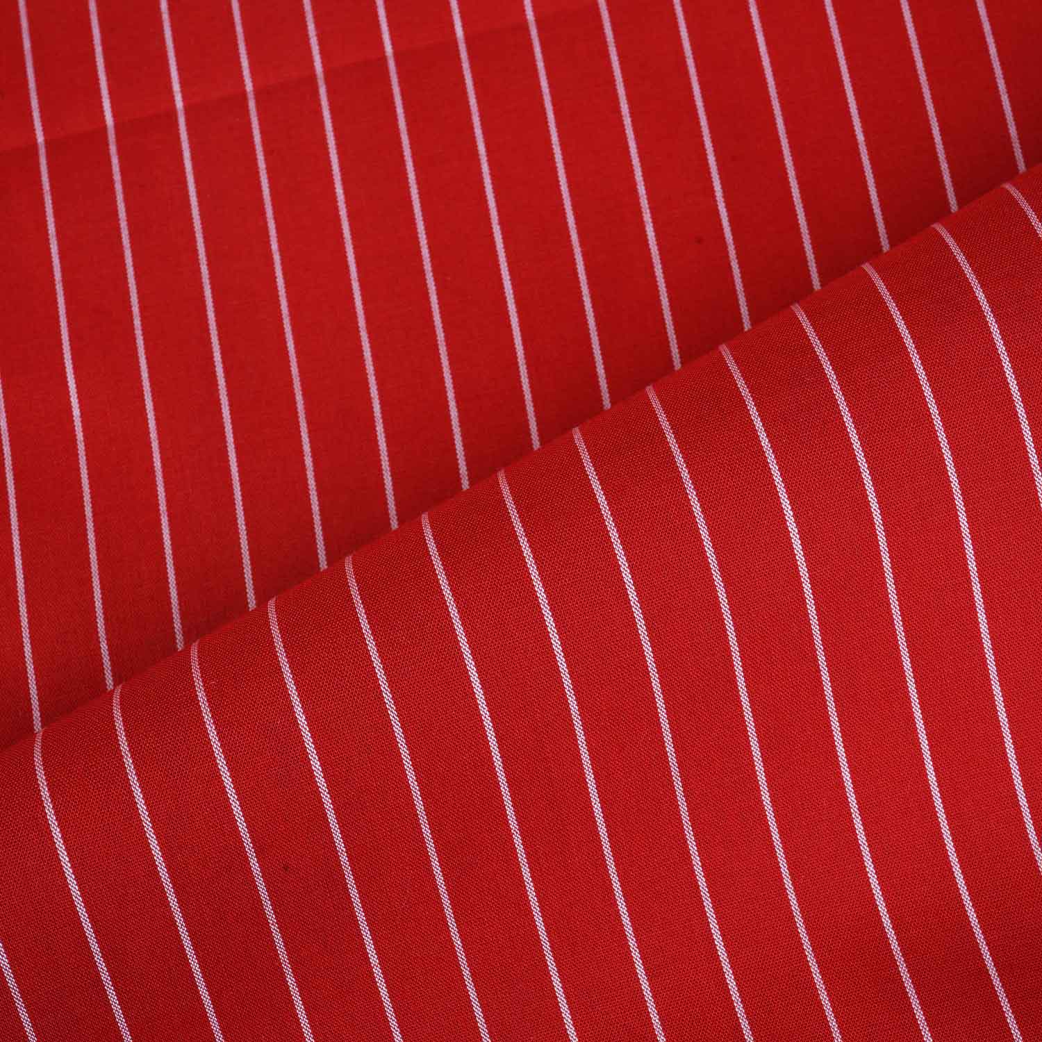 Red Stripe Yarn Dyed Poplin Fabric LSF-27878