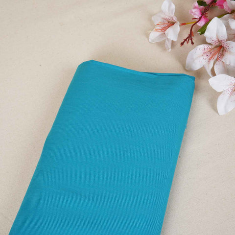 Sea Blue & White Stripe Yarn Dyed Poplin Fabric LSF-27880