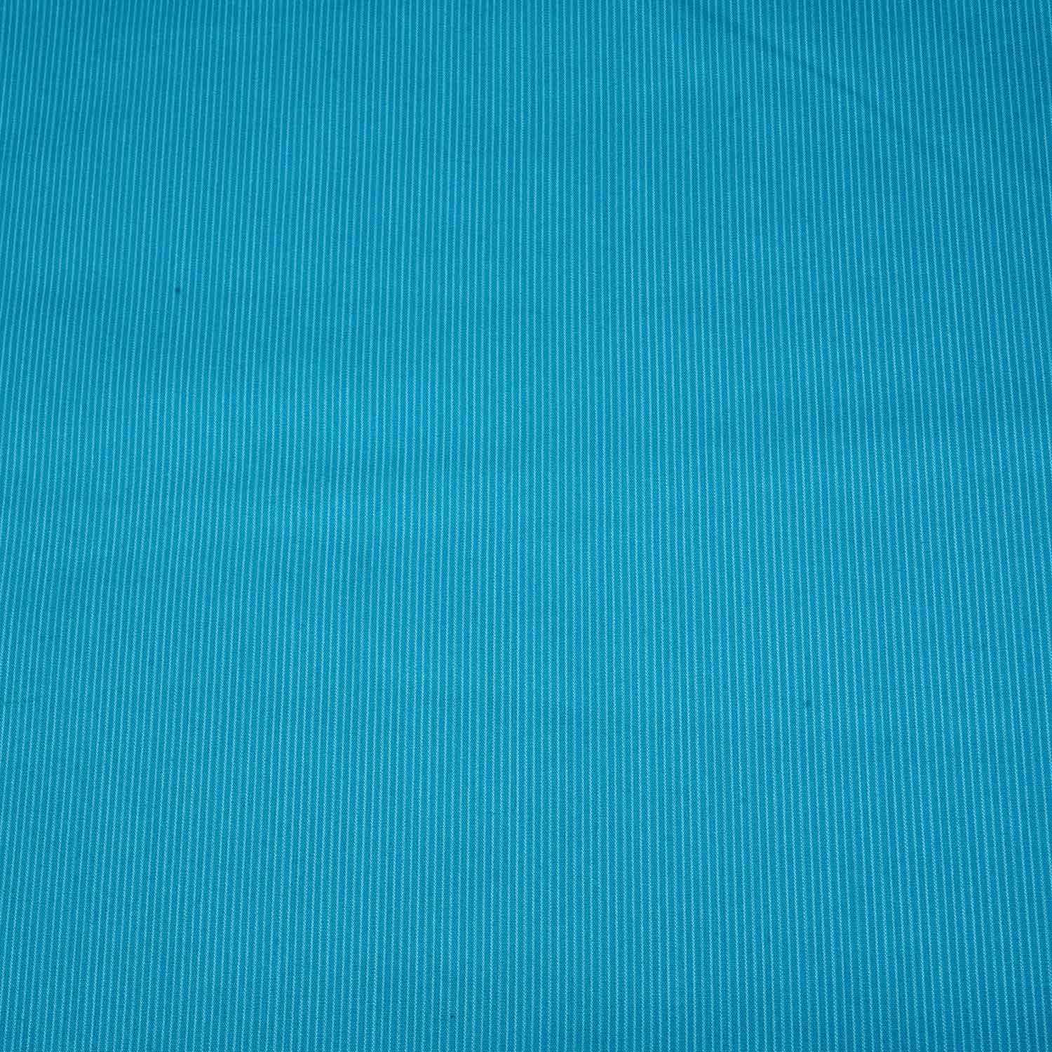 Sea Blue & White Stripe Yarn Dyed Poplin Fabric LSF-27880
