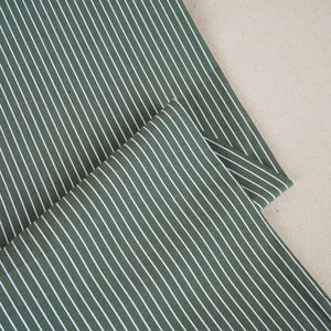 Parrot Green & White Stripe Yarn Dyed Poplin Fabric LSF-27881