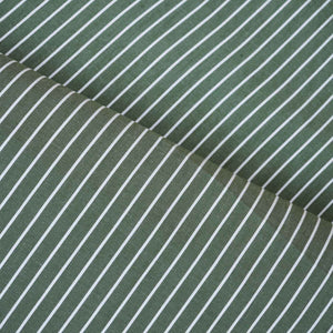 Parrot Green & White Stripe Yarn Dyed Poplin Fabric LSF-27881