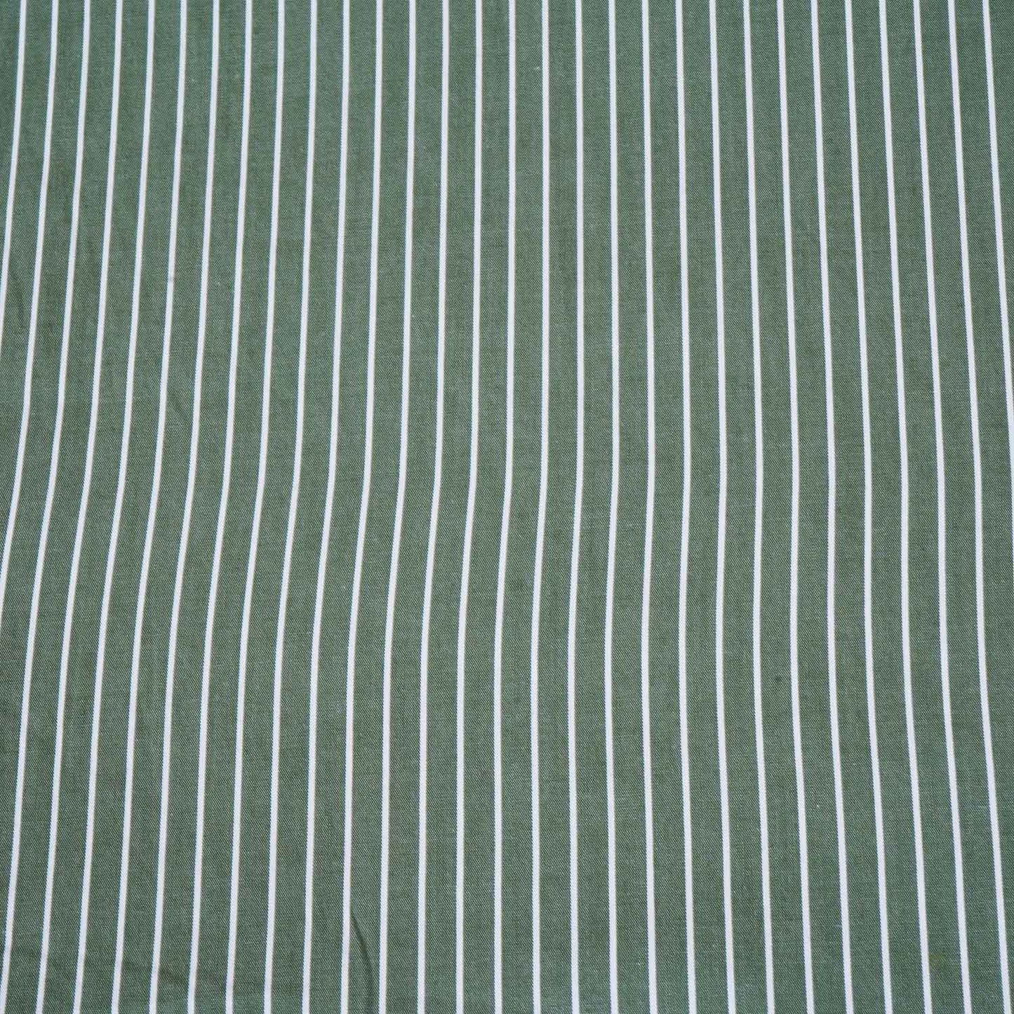 Parrot Green & White Stripe Yarn Dyed Poplin Fabric LSF-27881