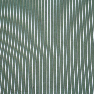 Parrot Green & White Stripe Yarn Dyed Poplin Fabric LSF-27881