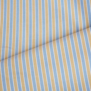 Mustard & Light Blue Stripe Yarn Dyed Poplin Fabric LSF-27884