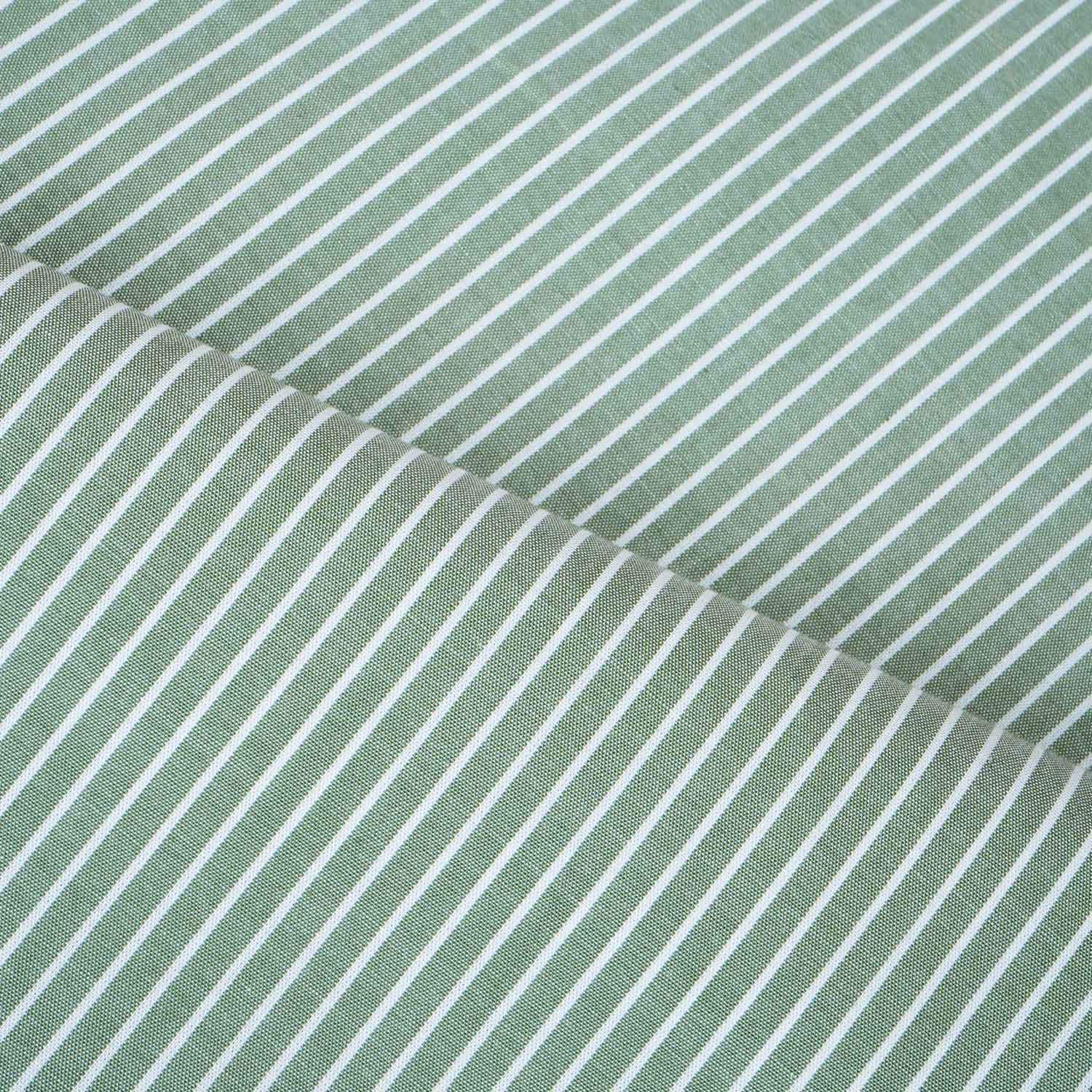 Parrot Green & White Stripe Yarn Dyed Poplin Fabric LSF-27885