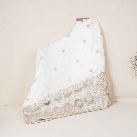 White Dyeable Applique Work Crepe Fabric SC-27900
