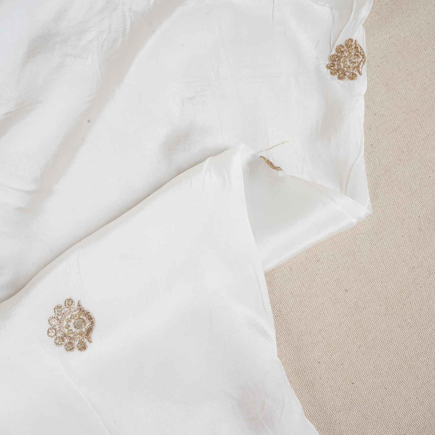 White Dyeable Applique Work Crepe Fabric SC-27900