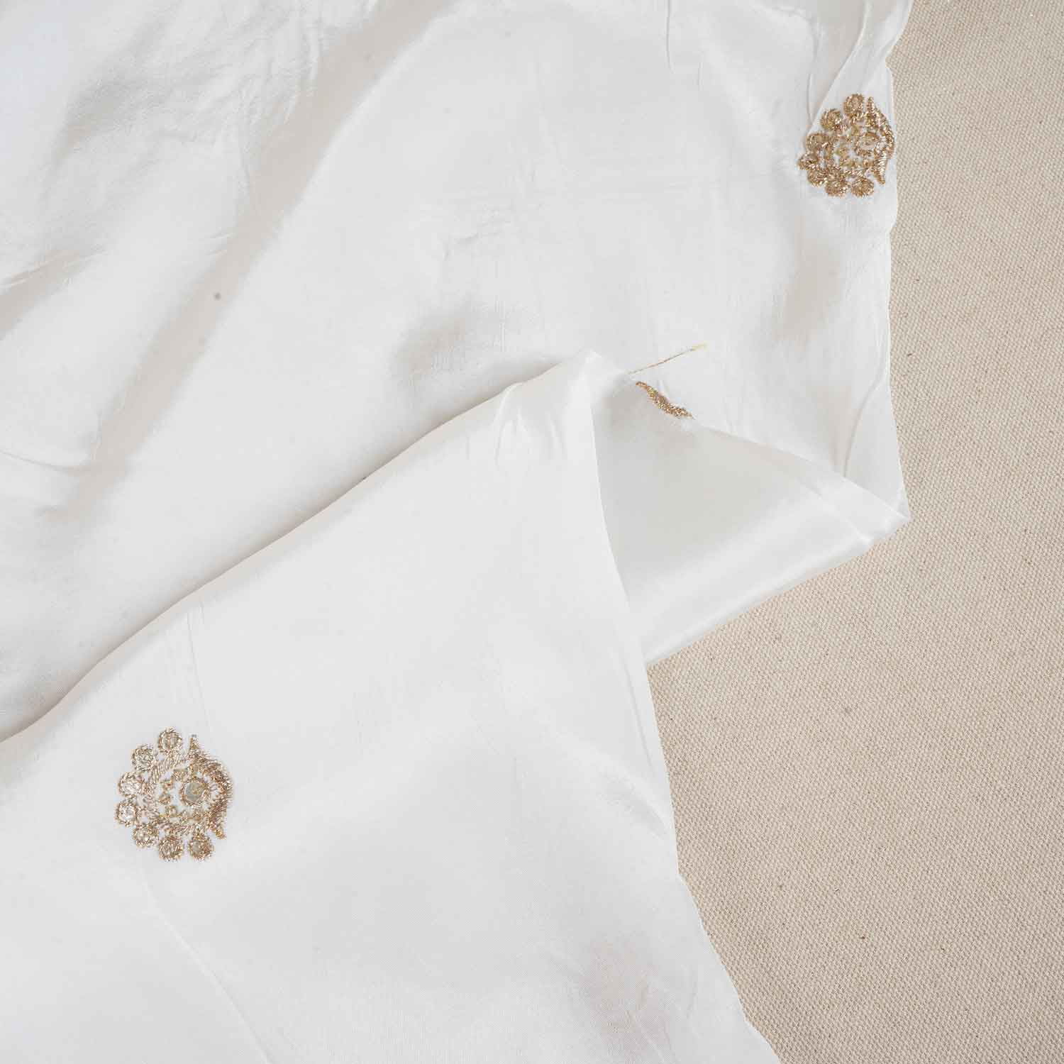 White Dyeable Applique Work Crepe Fabric SC-27900
