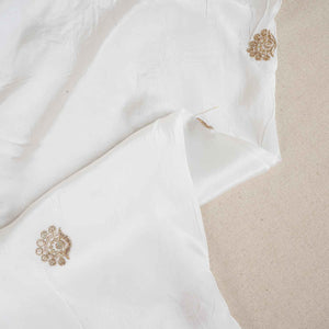 White Dyeable Applique Work Crepe Fabric SC-27900